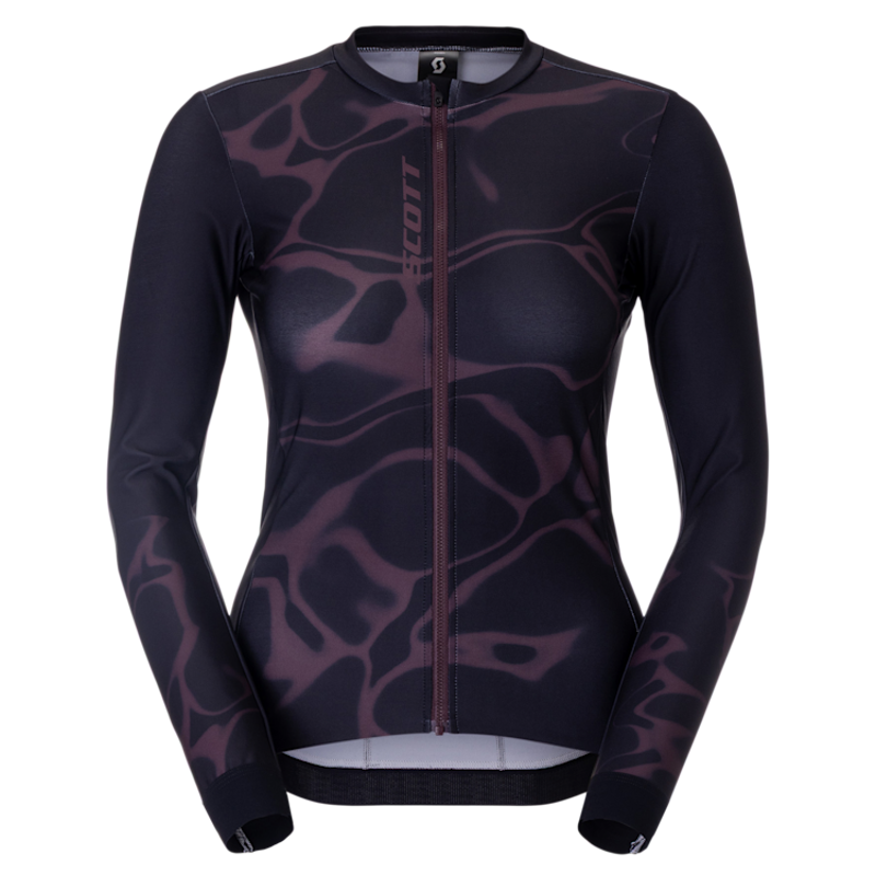 Scott Women's Pro Mid Long-Sleeve Jersey in Cocoa Red/Black