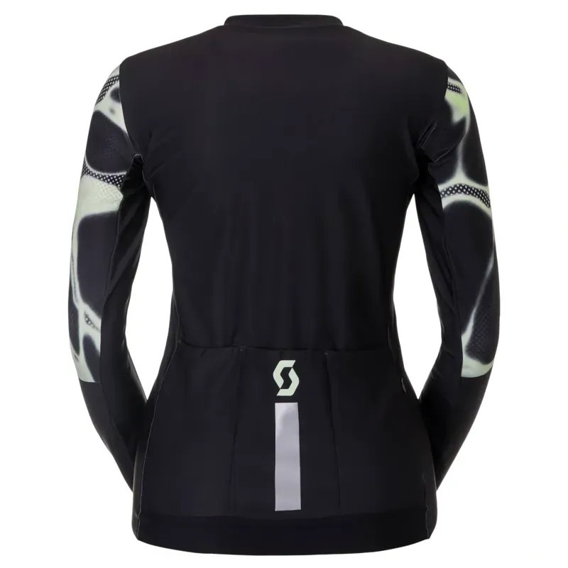 Scott Women's Pro Mid Long-Sleeve Jersey in Black/Vapour Green-1