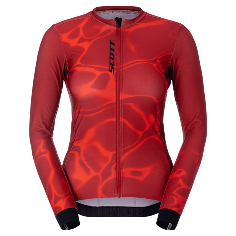 Scott Women's Pro Mid Long-Sleeve Jersey in Turbo Red/Toasted Red