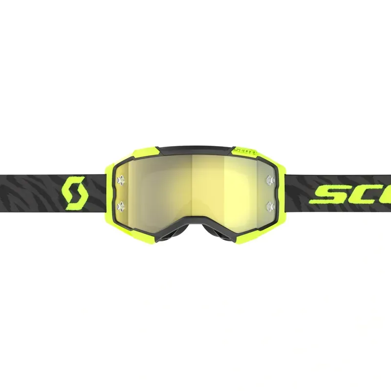Scott Fury Goggles in Zebra Black/Neon Yellow Yellow Chrome Works-1