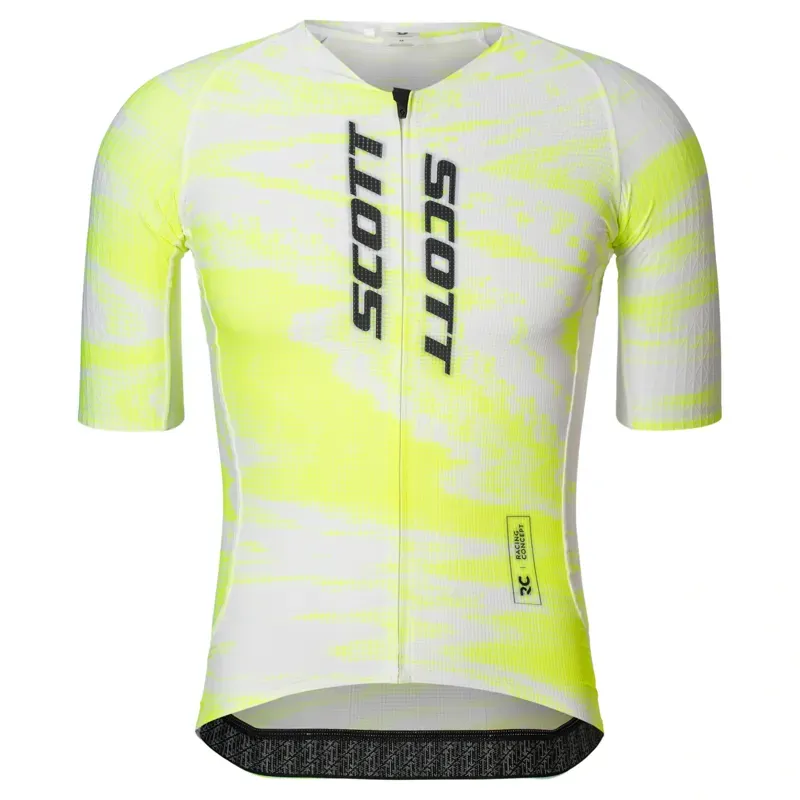 Scott RC Ultd Aero Short-Sleeve Jersey in Safety Yellow/White