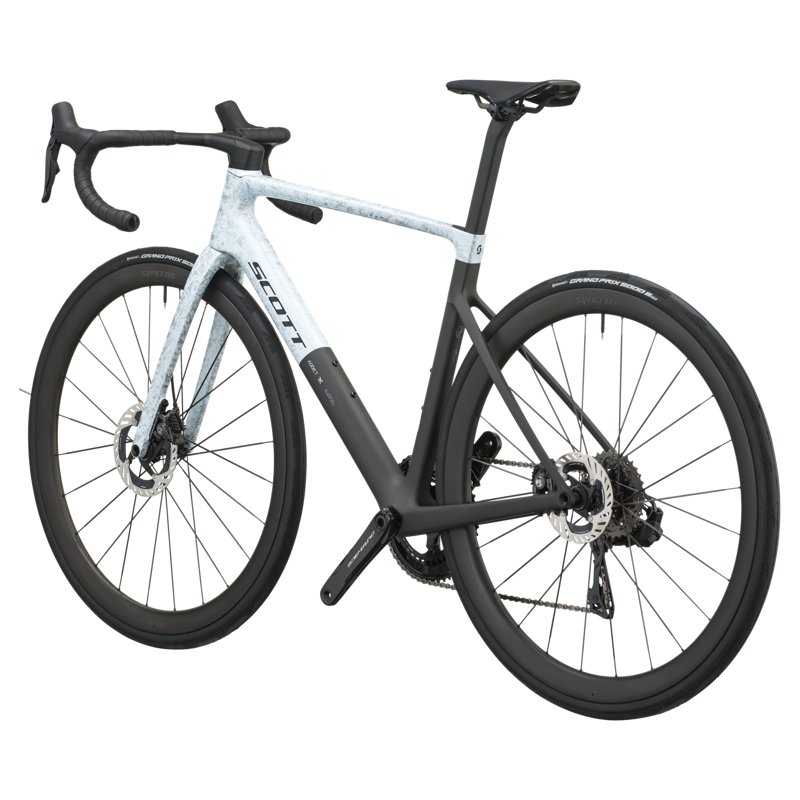 Scott Addict RC Pro Road Bike in Rush White/Carbon Black-2