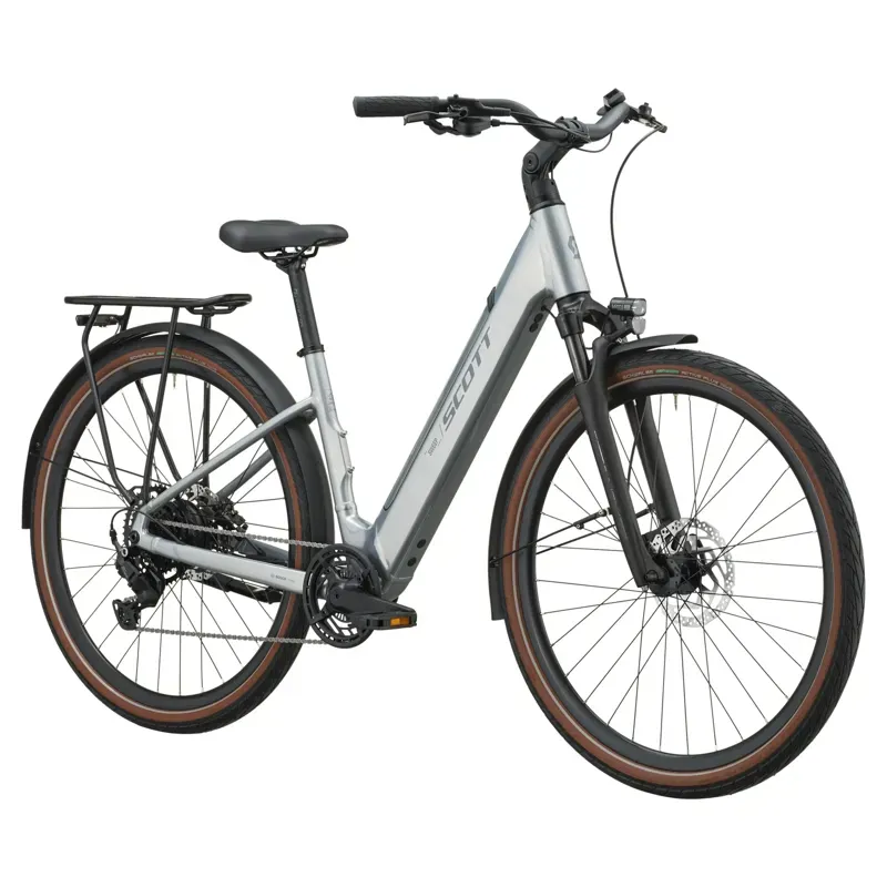 Scott Sweep 20 Wave E-Hybrid Bike in Chrome Silver-1