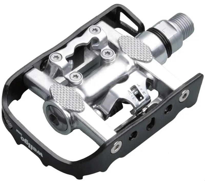 Wellgo C002 Trekking SPD Shim Compat Pedal w/Ball Bearing in Silver