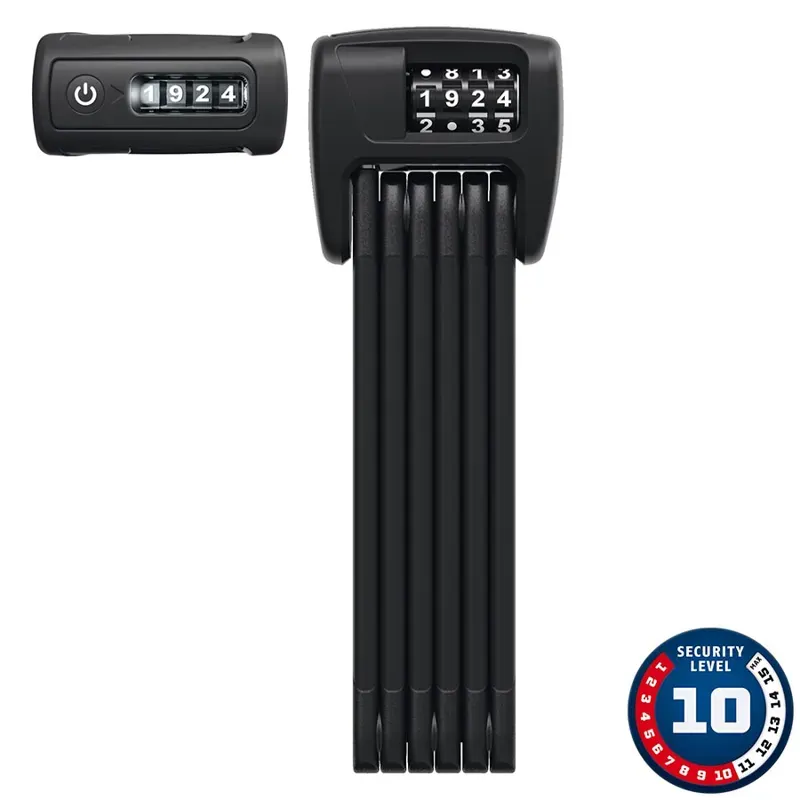 Abus Bordo 6000C 5mm 3.9ft SH Folding Combination Lock in Black
