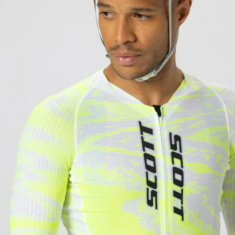 Scott RC Ultd Aero Short-Sleeve Jersey in Safety Yellow/White-4