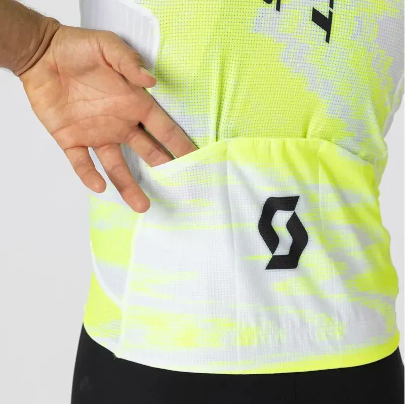 Scott RC Ultd Aero Short-Sleeve Jersey in Safety Yellow/White-5