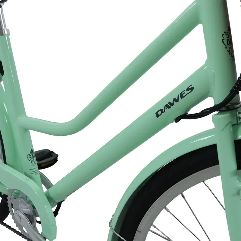 Dawes Elegance Low Step Electric Hybrid Bike in Mint Green-4