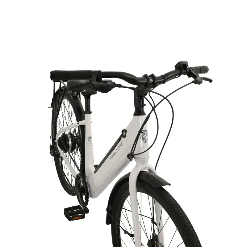Falcon Liberty Low Step Electric Hybrid Bike in Off-White-5