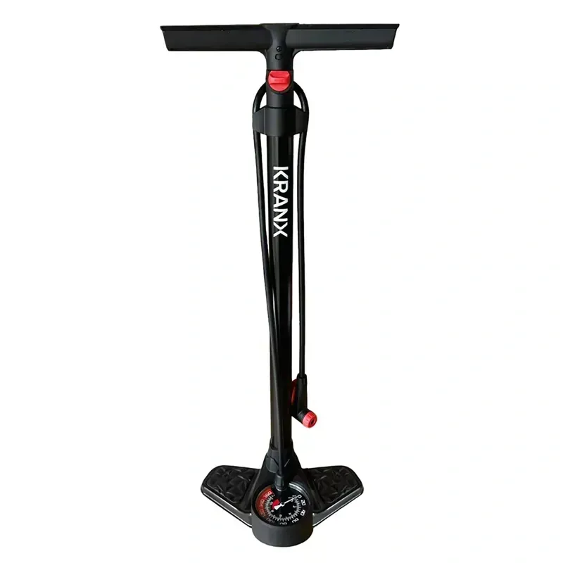 KranX Boreas 26-inch Alloy Floor Pump w/ Gauge in Black