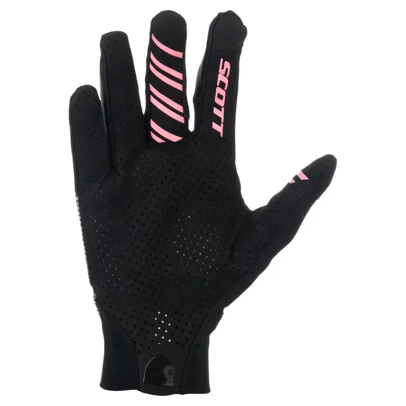 Scott Traction Long-Finger Glove in White/Black-1