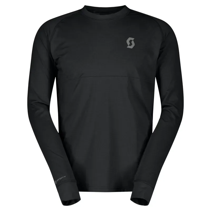 Scott Trail Storm Warm Light LS Men's Tee In Black