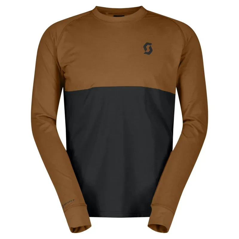 Scott Trail Storm Warm Light LS Men's Tee In Bread Brown