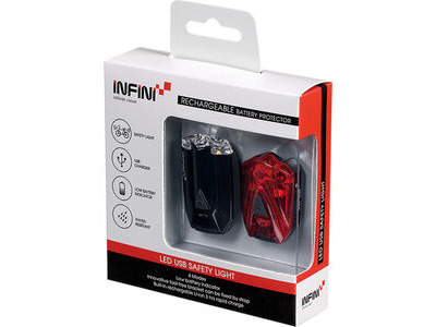 Infini Lava twin pack micro USB front and rear lights black