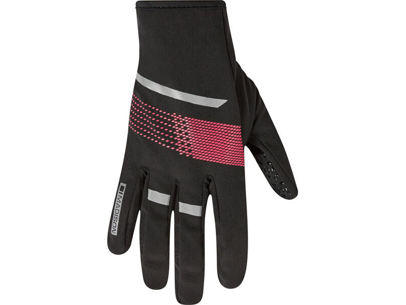 Madison Element women's softshell gloves, black / fiery pink click to zoom image