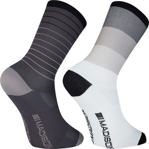 Madison Sportive long sock twin pack, stripes phantom / white click to zoom image