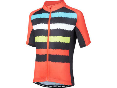 Madison Sportive youth short sleeve jersey, torn stripes red/black