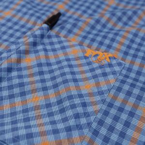 Fox Shop Shirt Orange / Blue Plaid click to zoom image