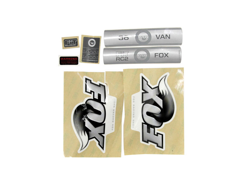 Fox Fork 36 VAN RC2 FIT B/W Decal Kit White 2010 click to zoom image