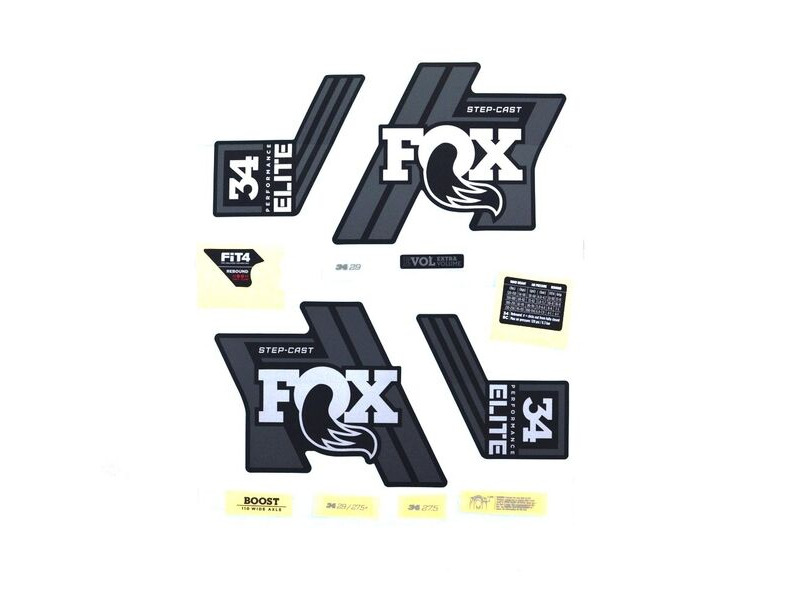 Fox Fork 34 SC P-SE 29 / 27.5 Decal Kit 2019 Matte Black / Black click to zoom image