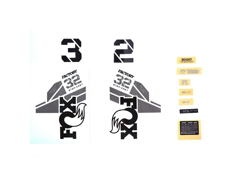Fox Fork 32 Decal Kit: SC F-S Black Logo Shiny Orange 2021 click to zoom image