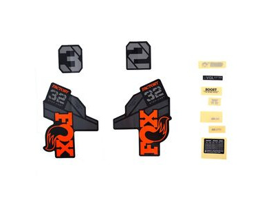 Fox Fork 32 Decal Kit: SC F-S Black Logo Shiny Orange 2021