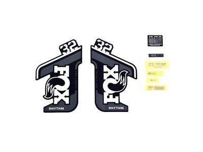 Fox Fork 32 Rhythm Decal Kit: P-S Grey Logo 2021