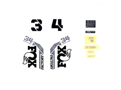 Fox Fork 34 Decal Kit: SC F-S Black Logo Shiny Orange 2021