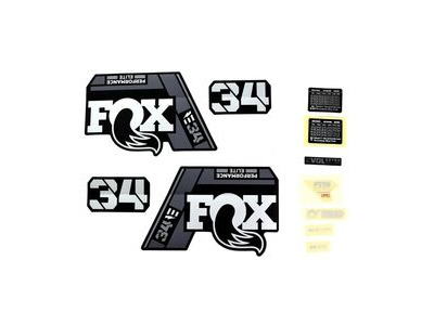 Fox Fork 34 Decal Kit: SC P-SE Grey Logo Matte Black 2021