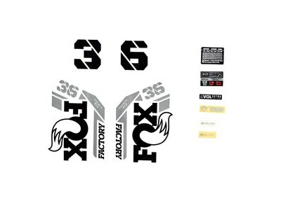 Fox Fork 36 Decal Kit: F-S Black Logo Shiny Orange 2021