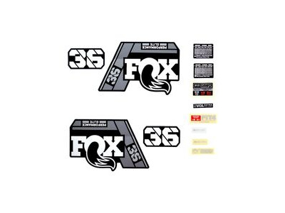 Fox Fork 36 Decal Kit: P-SE Grey Logo Matte Black 2021