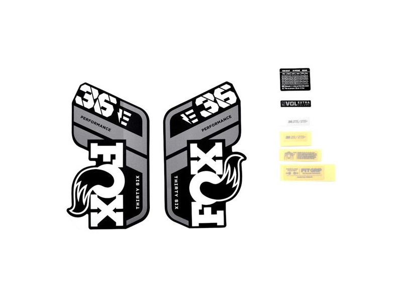 Fox Fork 36 Decal Kit: P-S E-Bike+ Grey Logo Matte Black 2021 click to zoom image
