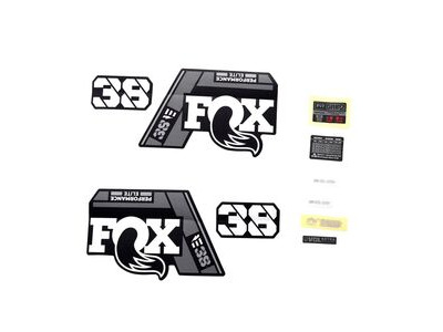 Fox Fork 38 Decal Kit: P-SE E-Bike+ Grey Logo Matte Black 2021