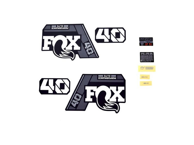 Fox Fork 40 Decal Kit: F-SE Grey Logo Matte Black 2021 click to zoom image